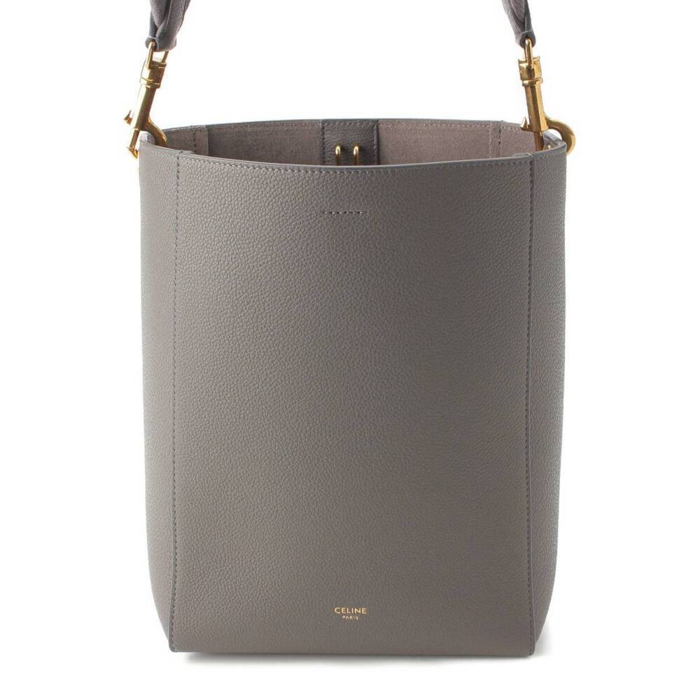 Celine Sangle Bucket Shoulder Bag Gray